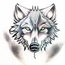 wolf, harpoon tattoo design idea