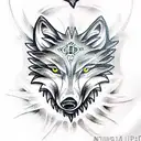 wolf, harpoon tattoo design idea