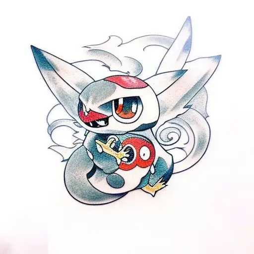 Japanese Pokemon Fantasma Tattoo Idea - BlackInk AI