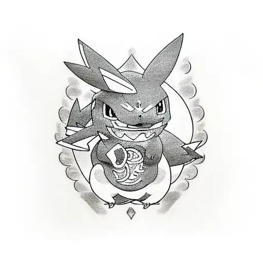 Japanese Pokemon Fantasma Tattoo Idea - BlackInk AI