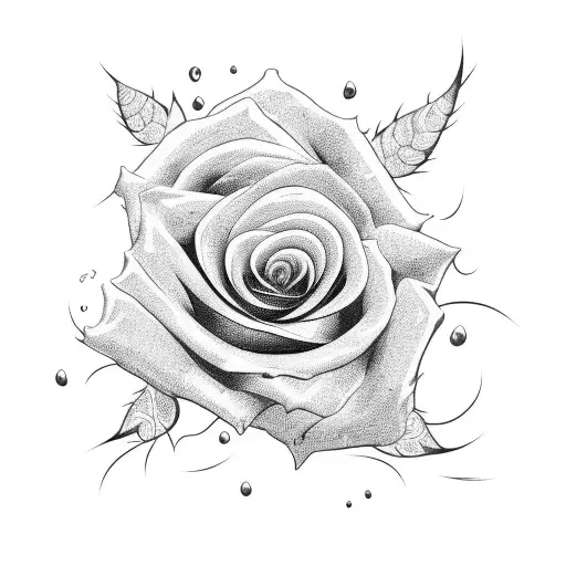 Rose on fire tattoo design idea
