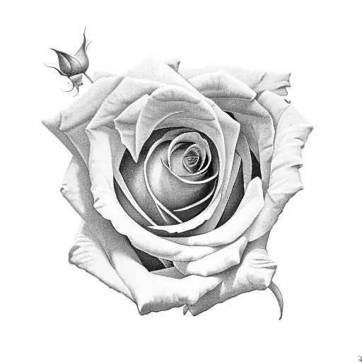 Rose on fire tattoo design idea