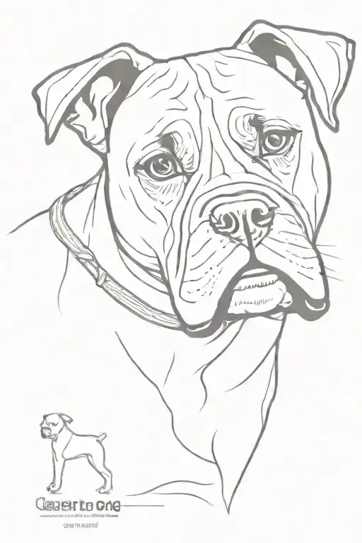 Boxer Dog tattoo design idea
