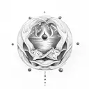 Harmony of the four elements earth water fire air tattoo design idea