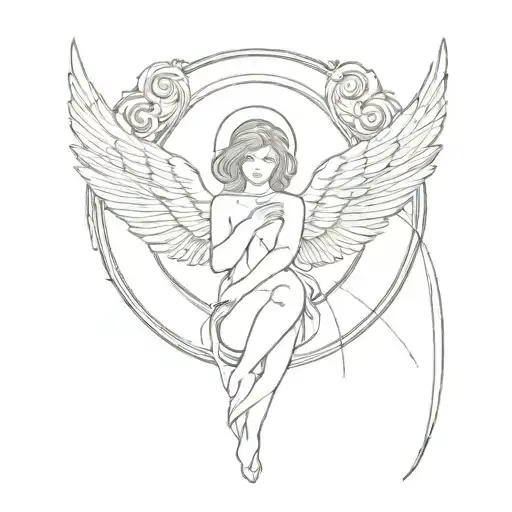 seraphim angel tattoo design idea