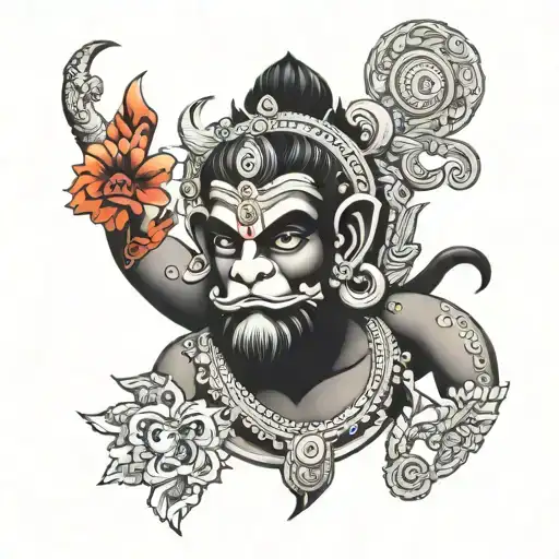 hanuman chalisa tattoo inspired tattoo design idea