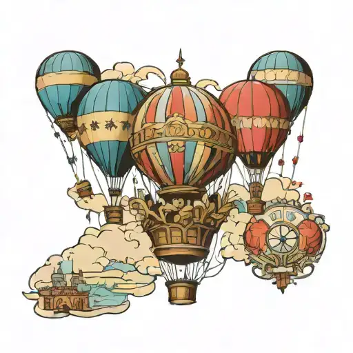 2024 Paris Olympics Hot Air Balloon tattoo design idea