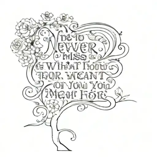 never miss what is meant for you tattoo design idea
