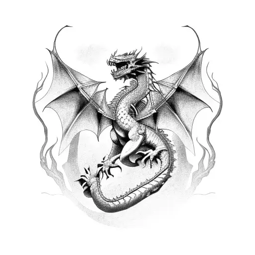 dragon and mma tattoo design idea