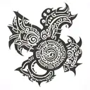 Cyber tribal tattoo include the number 8 tattoo design idea
