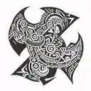 Cyber tribal tattoo include the number 8 tattoo design idea