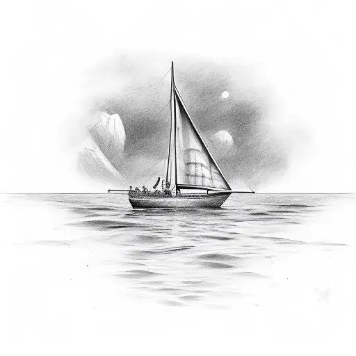 sailboat  tattoo design idea
