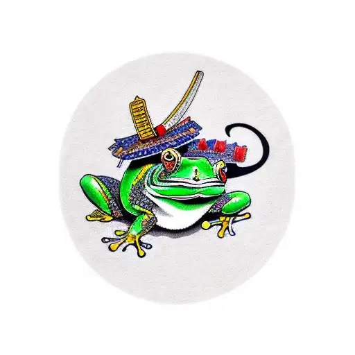 samurai frog tattoo design idea