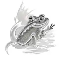 samurai frog riding a koi tattoo design idea