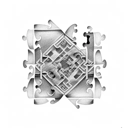 autism puzzle tattoo design idea