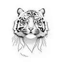 Cat with tiger lily tattoo design idea