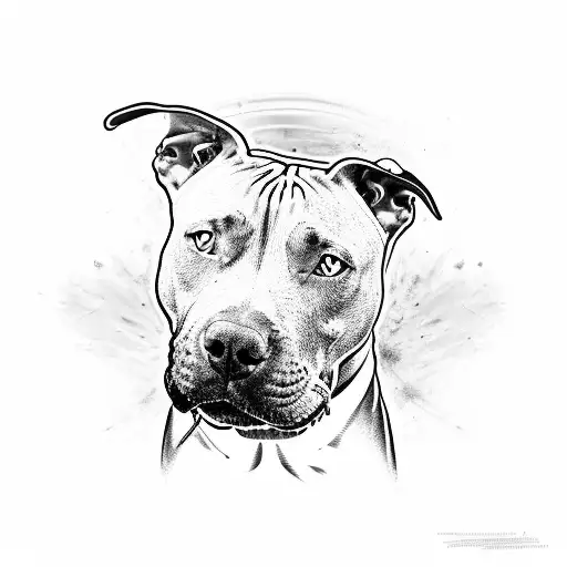 a pit bull terrier tattoo design idea