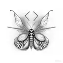 mantis eating a butterfly tattoo design idea