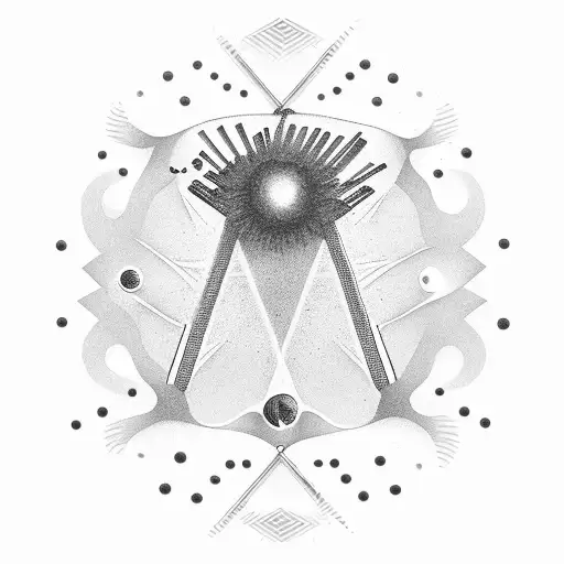 A piano keyboard transforming into rays of sunlight tattoo design idea