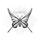 A bartender mixing a cocktail with a butterfly-shaped shaker tattoo design idea