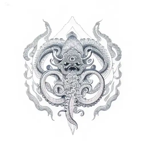 kraken tattoo design idea