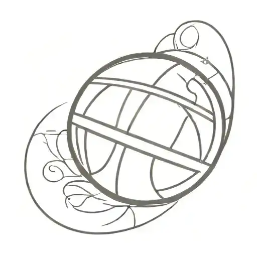 basketball in ancient Egyptian symbols tattoo design idea