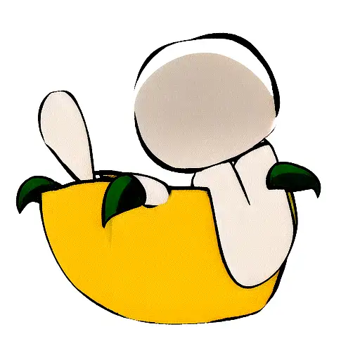 minimalistic Lemon in Cartoon Look with small hands and legs tattoo design idea