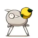 minimalistic Lemon in Cartoon Look with small hands and legs tattoo design idea