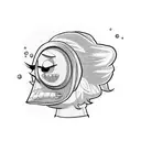 black minimalistic Lemon in Rick and morty Cartoon look  tattoo design idea