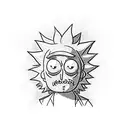 black minimalistic Lemon in Rick and morty Cartoon look  tattoo design idea