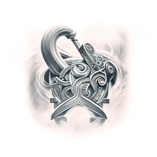 greek god fighting Norse god chest tattoo tattoo design idea