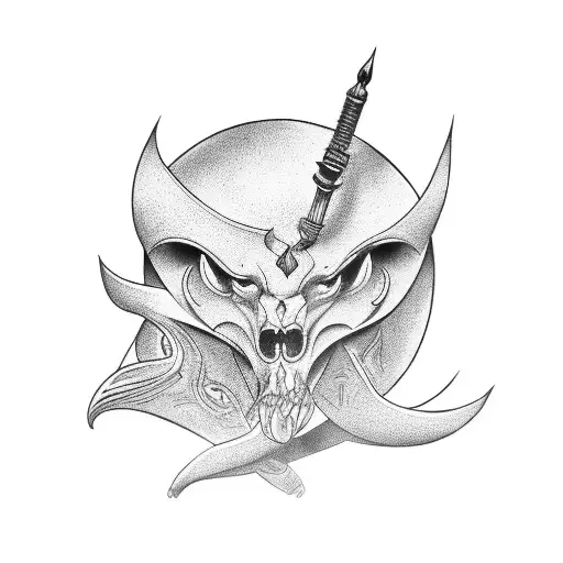 Form the number 2, with the theme "betrayal" tattoo design idea