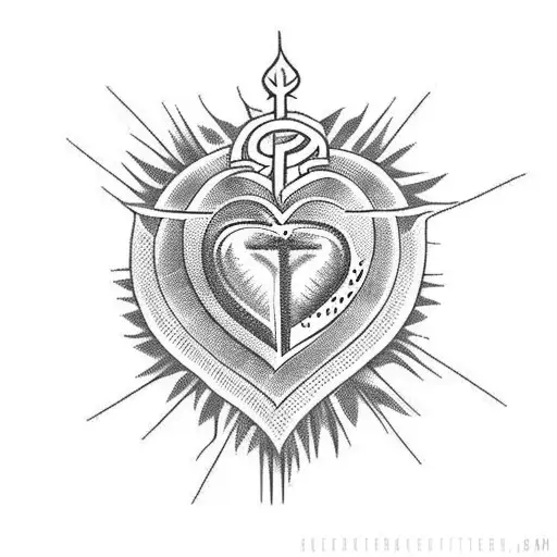 Sacred Heart tattoo design idea