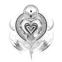neo-tribal tattoo design, celestial, heart-shaped, graffiti-style tattoo design idea