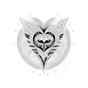 neo-tribal tattoo design, celestial, heart-shaped, graffiti-style tattoo design idea