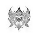 neo-tribal tattoo design, celestial, heart-shaped, graffiti-style tattoo design idea