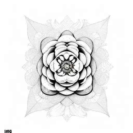 Tudor rose tattoo design idea