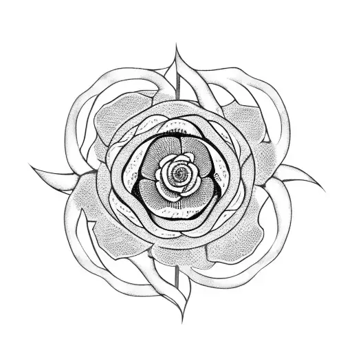 Tudor rose and Scottish thistle entwined tattoo design idea