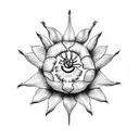 Tudor rose and Scottish thistle entwined tattoo design idea