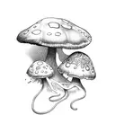 fairy with mushroom tattoo design idea