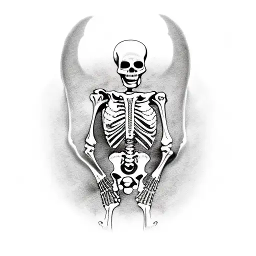 skeleton wearing a cloak tattoo design idea