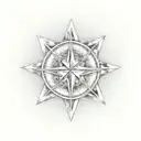 a chrome star with its center igniting  tattoo design idea