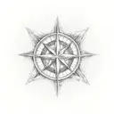 a chrome star with its center igniting  tattoo design idea