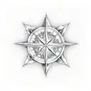 a chrome star with its center igniting  tattoo design idea