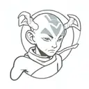 Avatar Aang with Appa  tattoo design idea