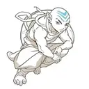 Avatar Aang with Appa  tattoo design idea