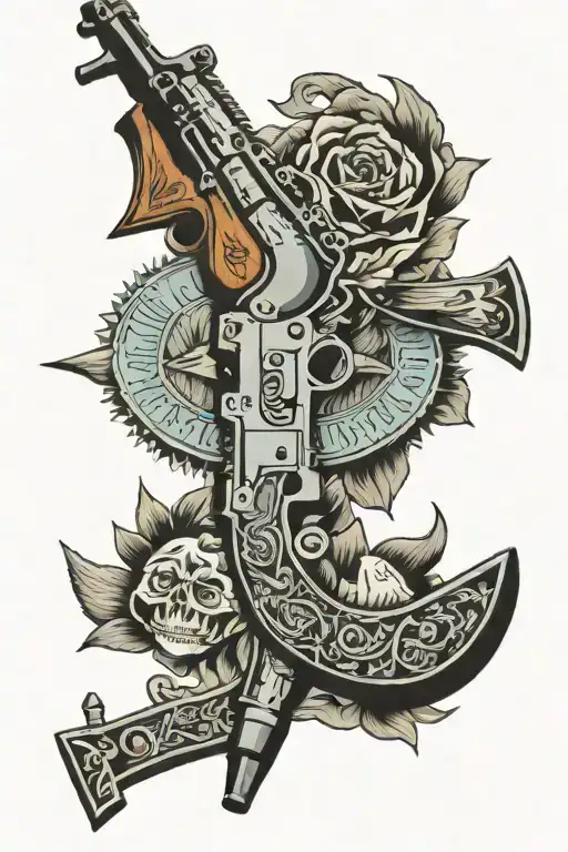 counter money Ak47 tattoo design idea