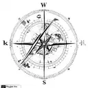 Map of the world with a compass tattoo design idea