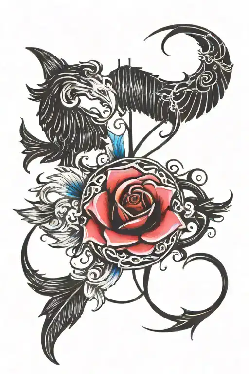 the adoption symbol plus one of the arms has beautiful disaster and the other one has hot mess tattoo design idea