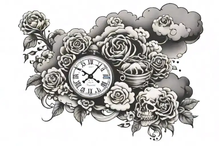 Hard Times Don't Last With Clouds surround tattoo design idea